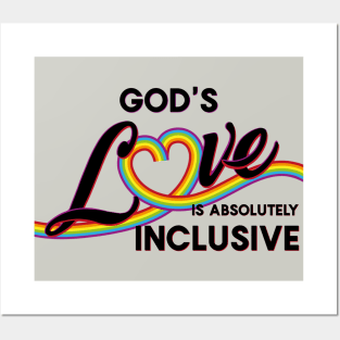 God's love is absolutely - rainbow in black Posters and Art